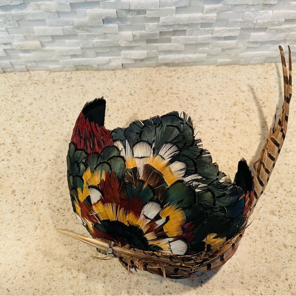 URBI ET ORBI Vintage flapper style pheasant feathered hat headband headdress - Picture 3 of 5